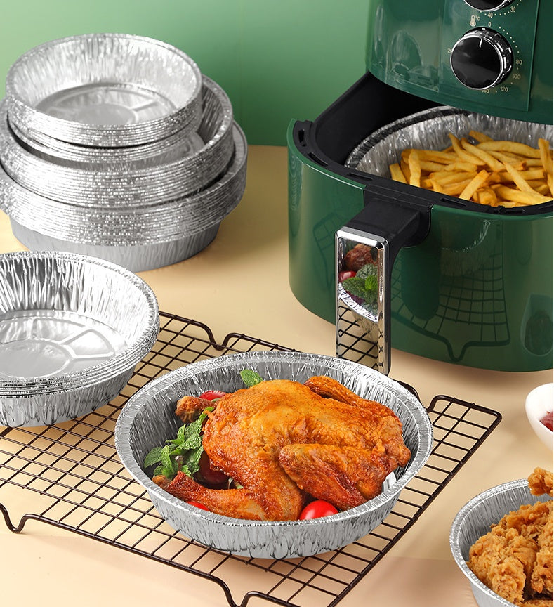 Homekiv – Air Fryer Special Tin Foil Tray Non-Stick Disposable Aluminum Liner for Easy Cooking