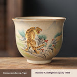 Homekiv  Stoneware Zodiac Retro Chinese Kung Fu Cup Set