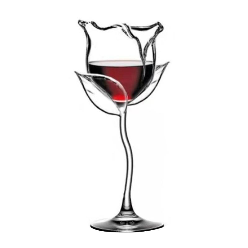 Homekiv – Fancy Rose Flower Red Wine Goblet 100ml  Cocktail & Bar Glass