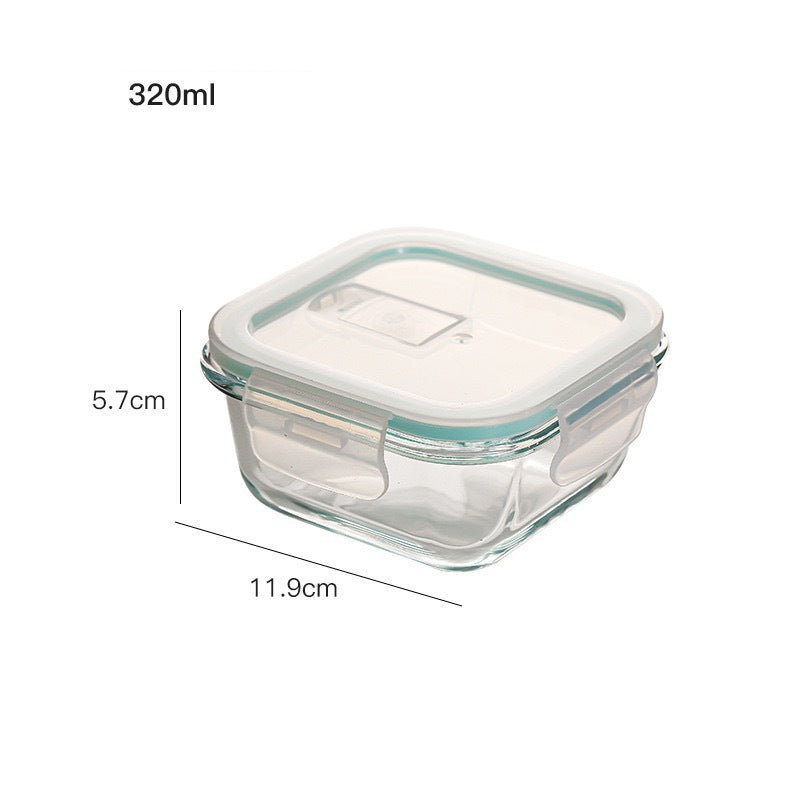Homekiv  Glass Lunch Box Microwave Safe Separation Type Food Storage Container