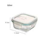 Homekiv  Glass Lunch Box Microwave Safe Separation Type Food Storage Container