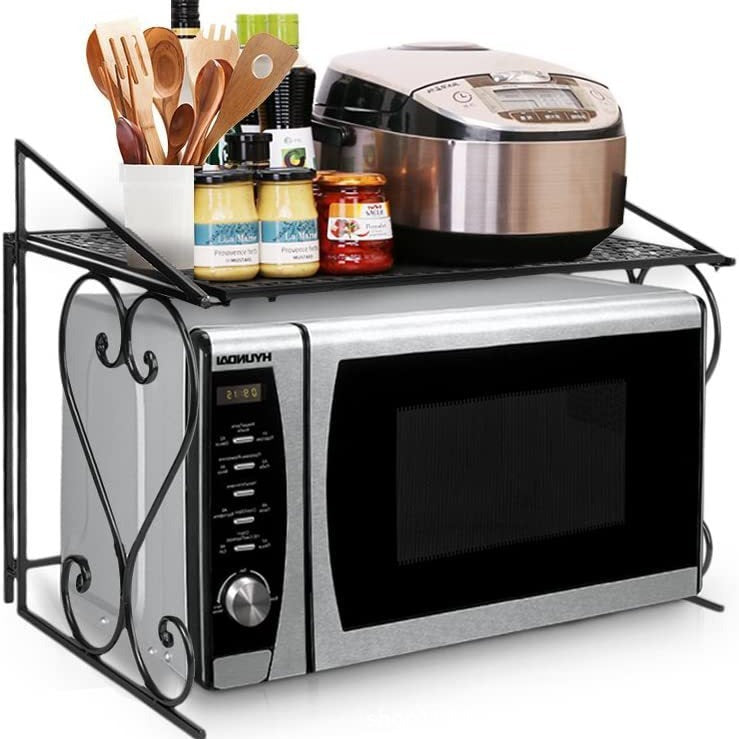 Homekiv  Microwave Oven Storage Rack  Kitchen Counter Organizer