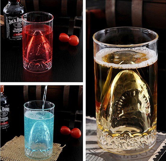 Homekiv – Transparent Double-Layer Shark Glass Cup  Heat-Resistant Drinkware