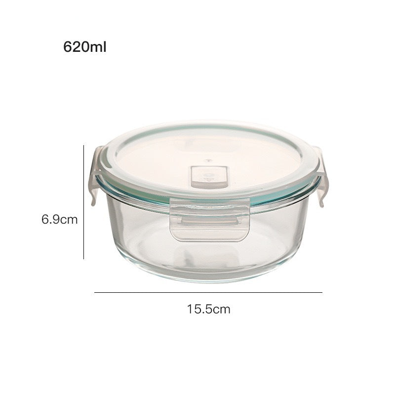Homekiv  Glass Lunch Box Microwave Safe Separation Type Food Storage Container