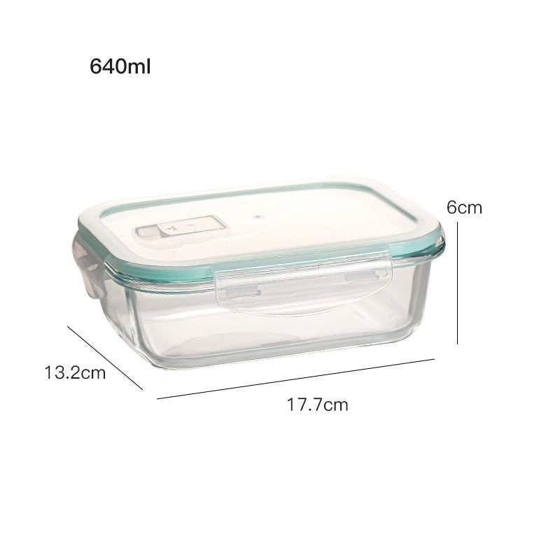 Homekiv  Glass Lunch Box Microwave Safe Separation Type Food Storage Container