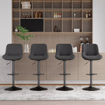 Homekiv – Modern Adjustable Swivel Bar Stools with Backs  Counter Height Fabric Chairs