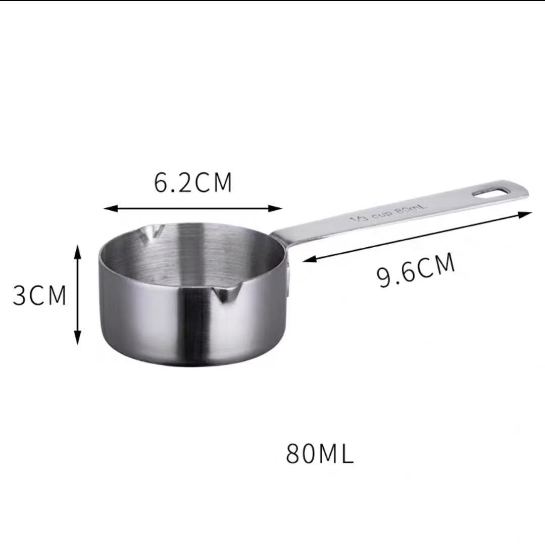 Homekiv Silver Gray Baking Measuring Spoons Set