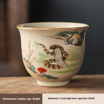 Homekiv  Stoneware Zodiac Retro Chinese Kung Fu Cup Set