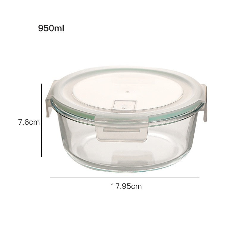 Homekiv  Glass Lunch Box Microwave Safe Separation Type Food Storage Container