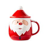 Homekiv – Santa Claus Ceramic Mug with Lid & Spoon  Christmas Coffee Cup
