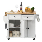 Homekiv – VEVOR Kitchen Island Cart with Solid Wood Top  Mobile Rolling Storage Cabinet