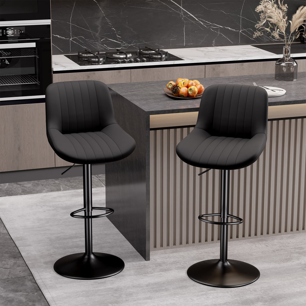 Homekiv – Modern Adjustable Swivel Bar Stools with Backs  Counter Height Fabric Chairs