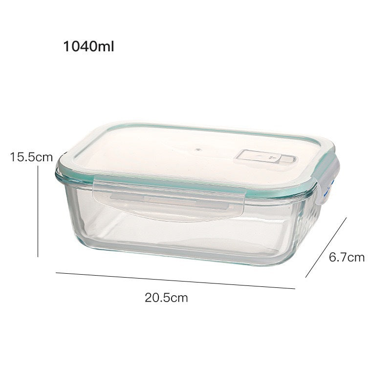 Homekiv  Glass Lunch Box Microwave Safe Separation Type Food Storage Container
