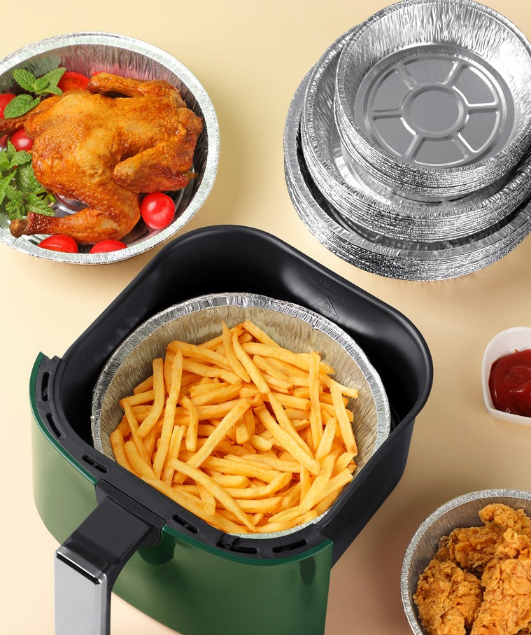 Homekiv – Air Fryer Special Tin Foil Tray Non-Stick Disposable Aluminum Liner for Easy Cooking