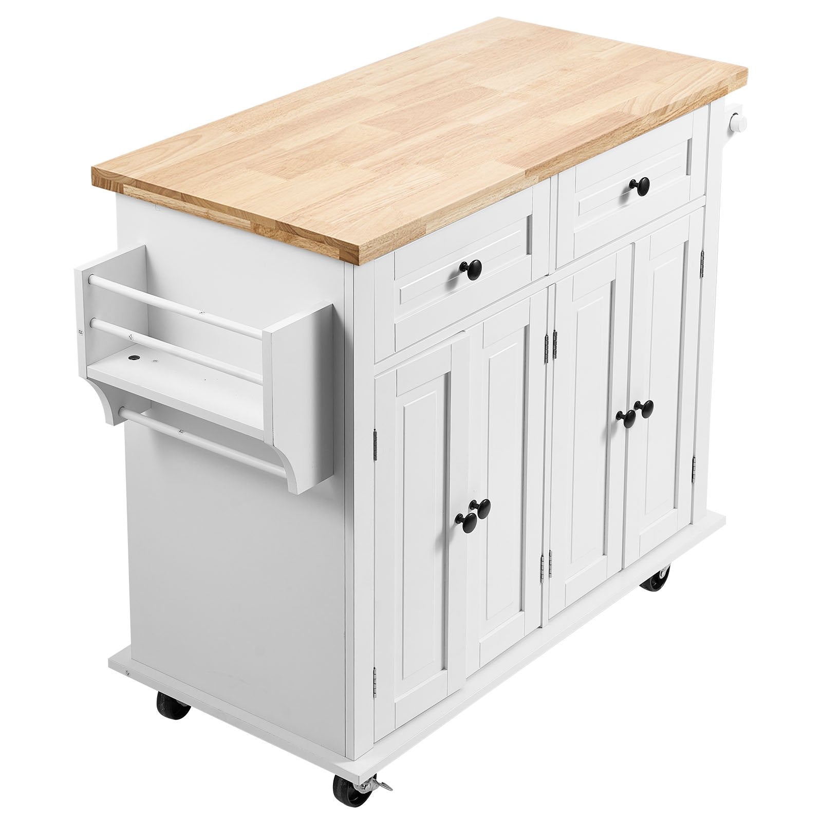 Homekiv – VEVOR Kitchen Island Cart with Solid Wood Top  Mobile Rolling Storage Cabinet