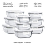 Homekiv  Glass Lunch Box Microwave Safe Separation Type Food Storage Container