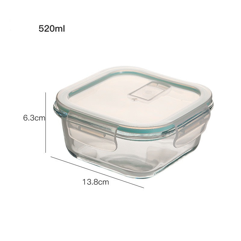 Homekiv  Glass Lunch Box Microwave Safe Separation Type Food Storage Container