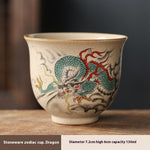 Homekiv  Stoneware Zodiac Retro Chinese Kung Fu Cup Set