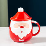 Homekiv – Santa Claus Ceramic Mug with Lid & Spoon  Christmas Coffee Cup