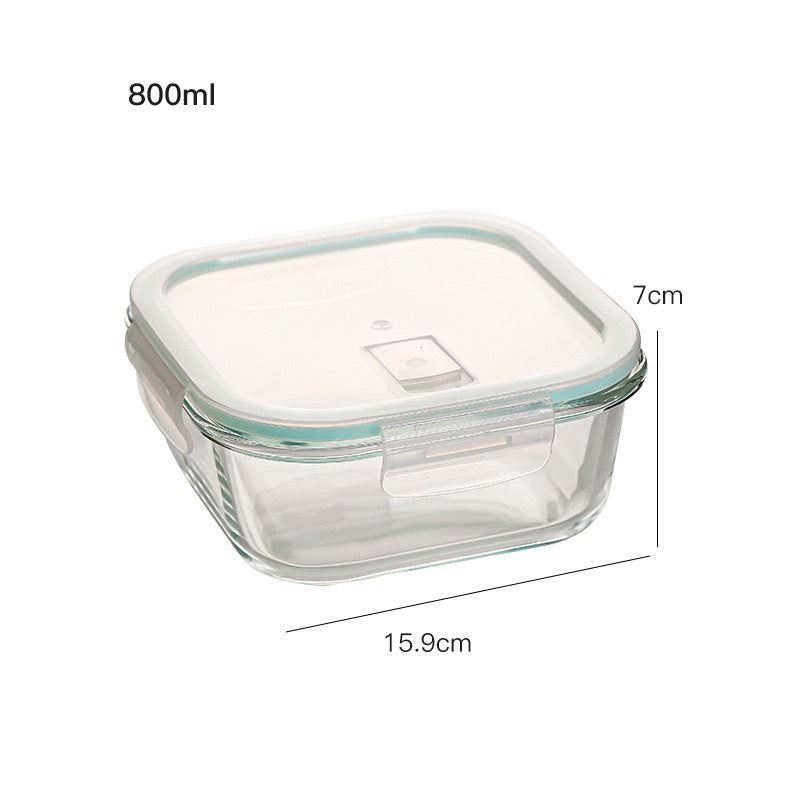 Homekiv  Glass Lunch Box Microwave Safe Separation Type Food Storage Container